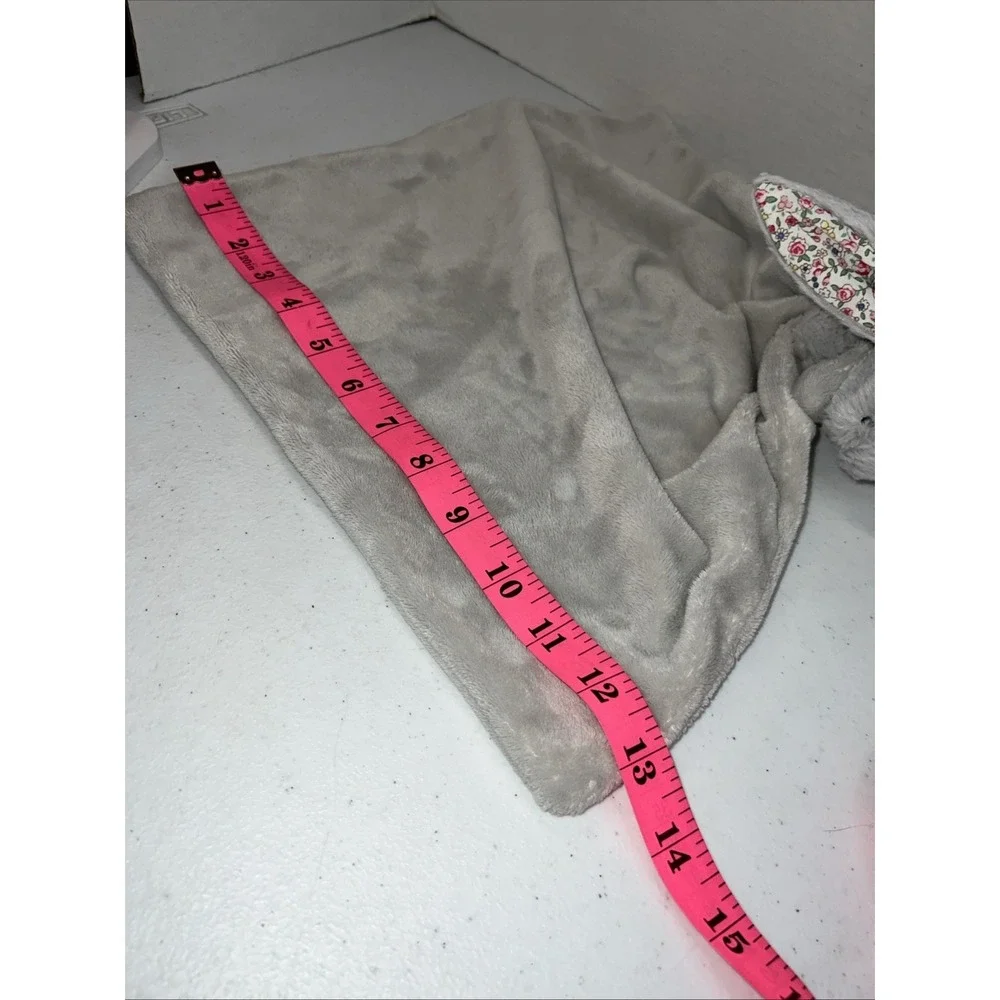 Jellycat Comforter Blanket Silver Grey Bunny Rabbit Floral Flower Pink Ears